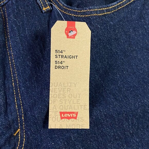 NWT Levi's 514 Straight Leg Jeans Men's 38 x 32 Regular Fit Blue Stretch - Picture 5 of 16